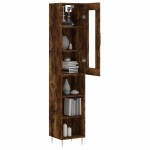 vidaXL Dulap înalt, stejar fumuriu, 34,5x34x180 cm, lemn prelucrat