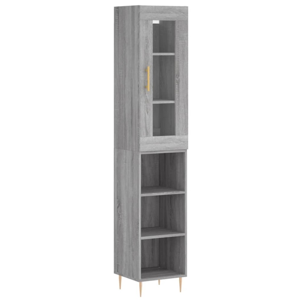 vidaXL Dulap înalt, gri sonoma, 34,5x34x180 cm, lemn prelucrat