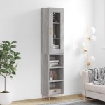 vidaXL Dulap înalt, gri sonoma, 34,5x34x180 cm, lemn prelucrat