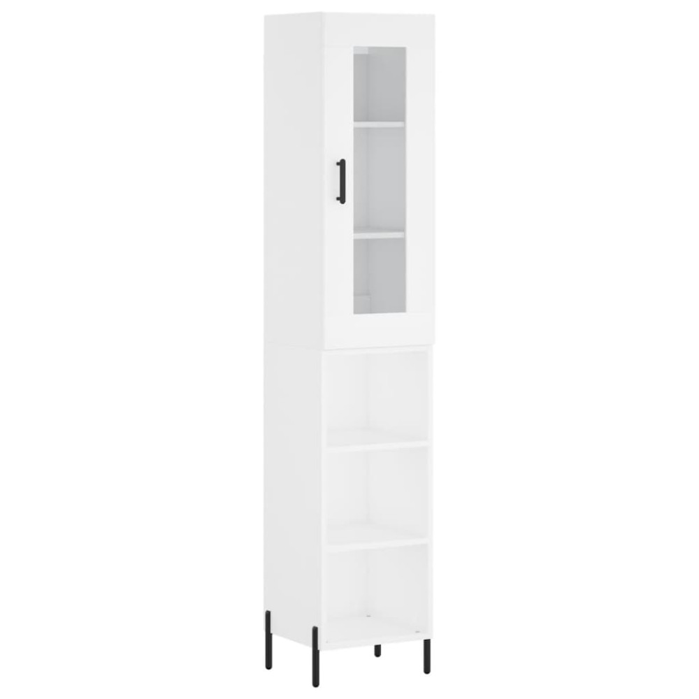 vidaXL Dulap înalt, alb, 34,5x34x180 cm, lemn prelucrat