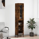 vidaXL Dulap înalt, stejar fumuriu, 34,5x34x180 cm, lemn prelucrat