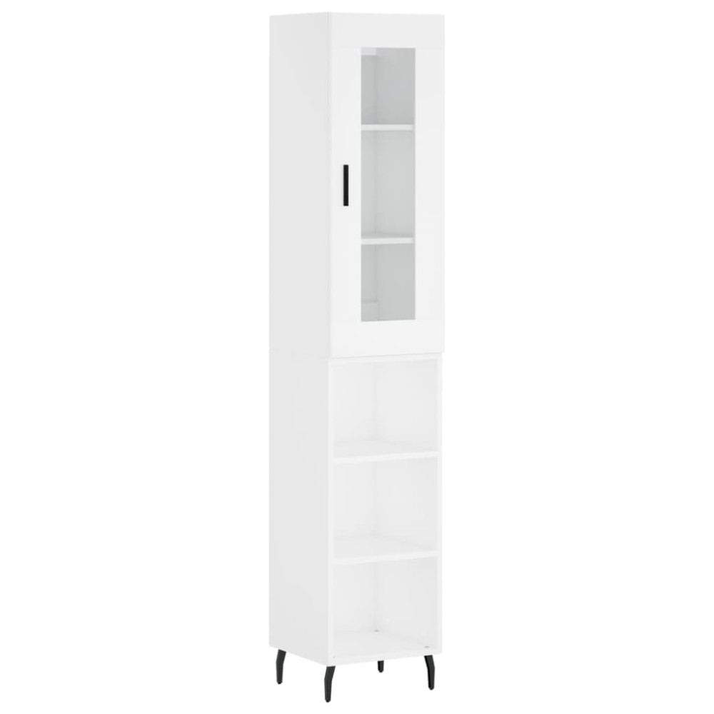 vidaXL Dulap înalt, alb, 34,5x34x180 cm, lemn prelucrat