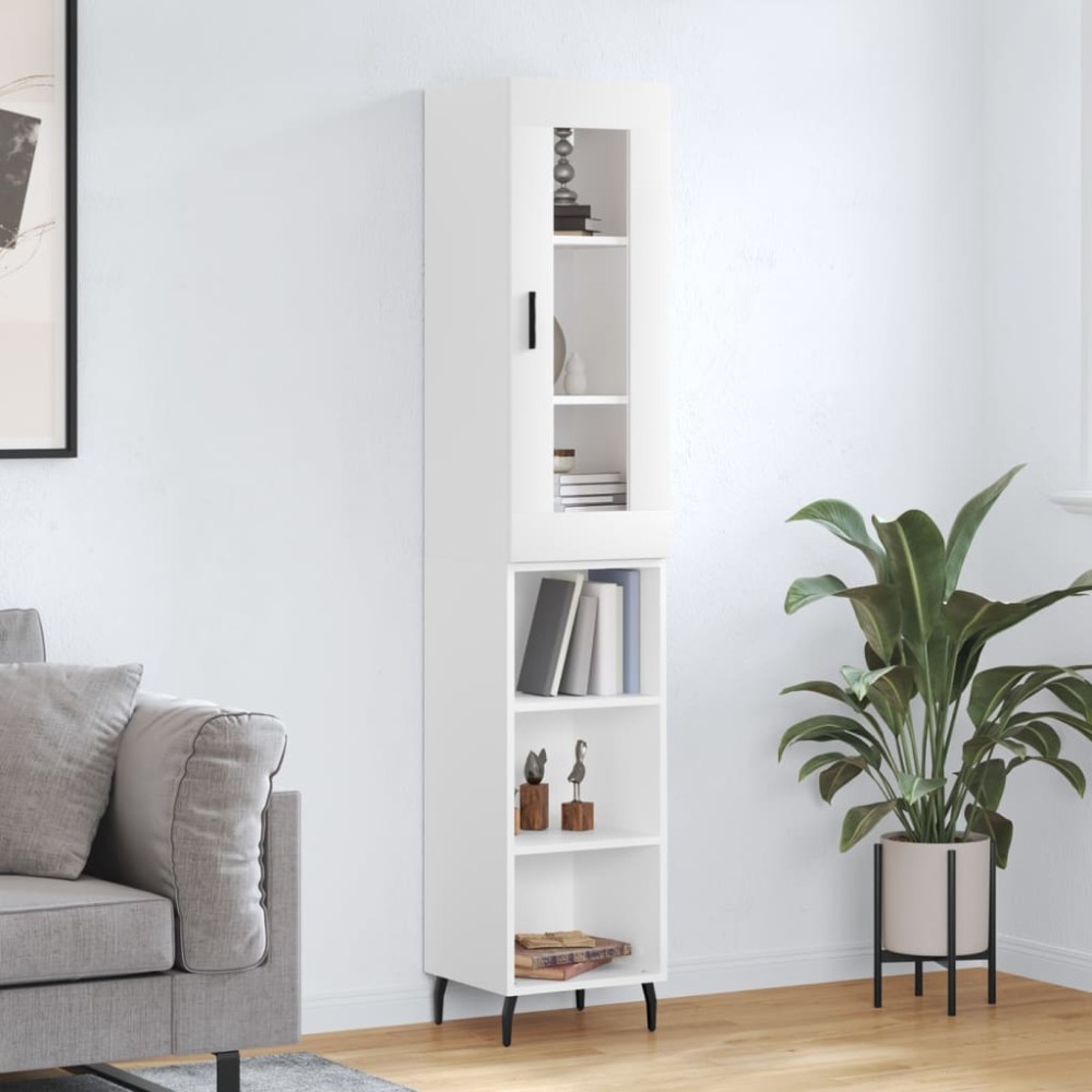 vidaXL Dulap înalt, alb, 34,5x34x180 cm, lemn prelucrat
