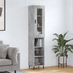 vidaXL Dulap înalt, gri beton, 34,5x34x180 cm, lemn prelucrat vidaXL Dulap înalt, gri beton, 34,5x34x180 cm, lemn prelucrat