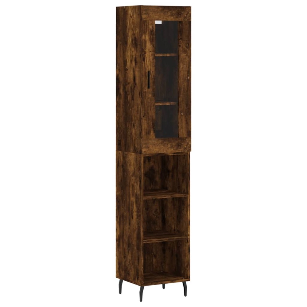 vidaXL Dulap înalt, stejar fumuriu, 34,5x34x180 cm, lemn prelucrat