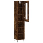 vidaXL Dulap înalt, stejar fumuriu, 34,5x34x180 cm, lemn prelucrat
