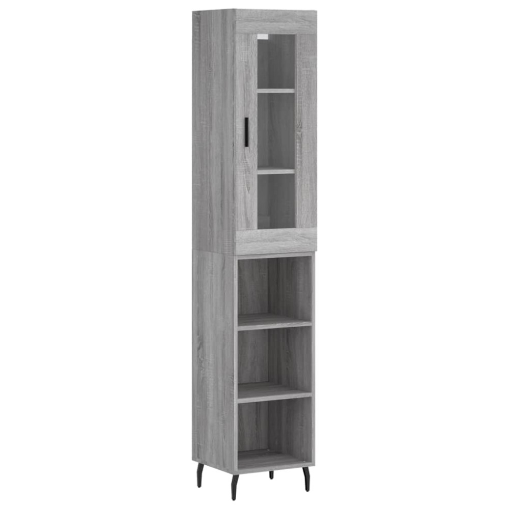vidaXL Dulap înalt, gri sonoma, 34,5x34x180 cm, lemn prelucrat