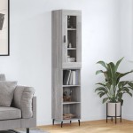 vidaXL Dulap înalt, gri sonoma, 34,5x34x180 cm, lemn prelucrat
