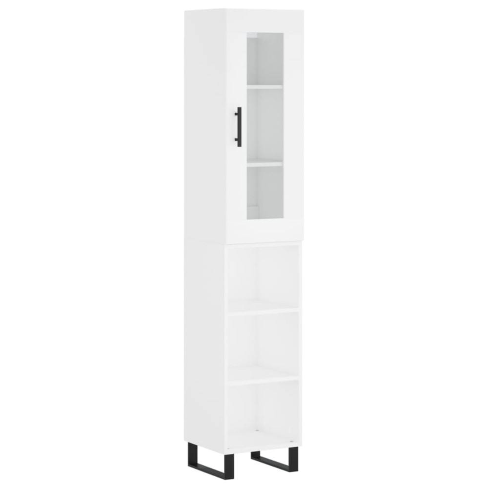 vidaXL Dulap înalt, alb, 34,5x34x180 cm, lemn prelucrat