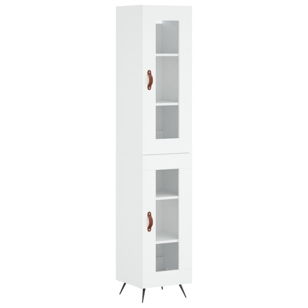 vidaXL Dulap înalt, alb, 34,5x34x180 cm, lemn prelucrat