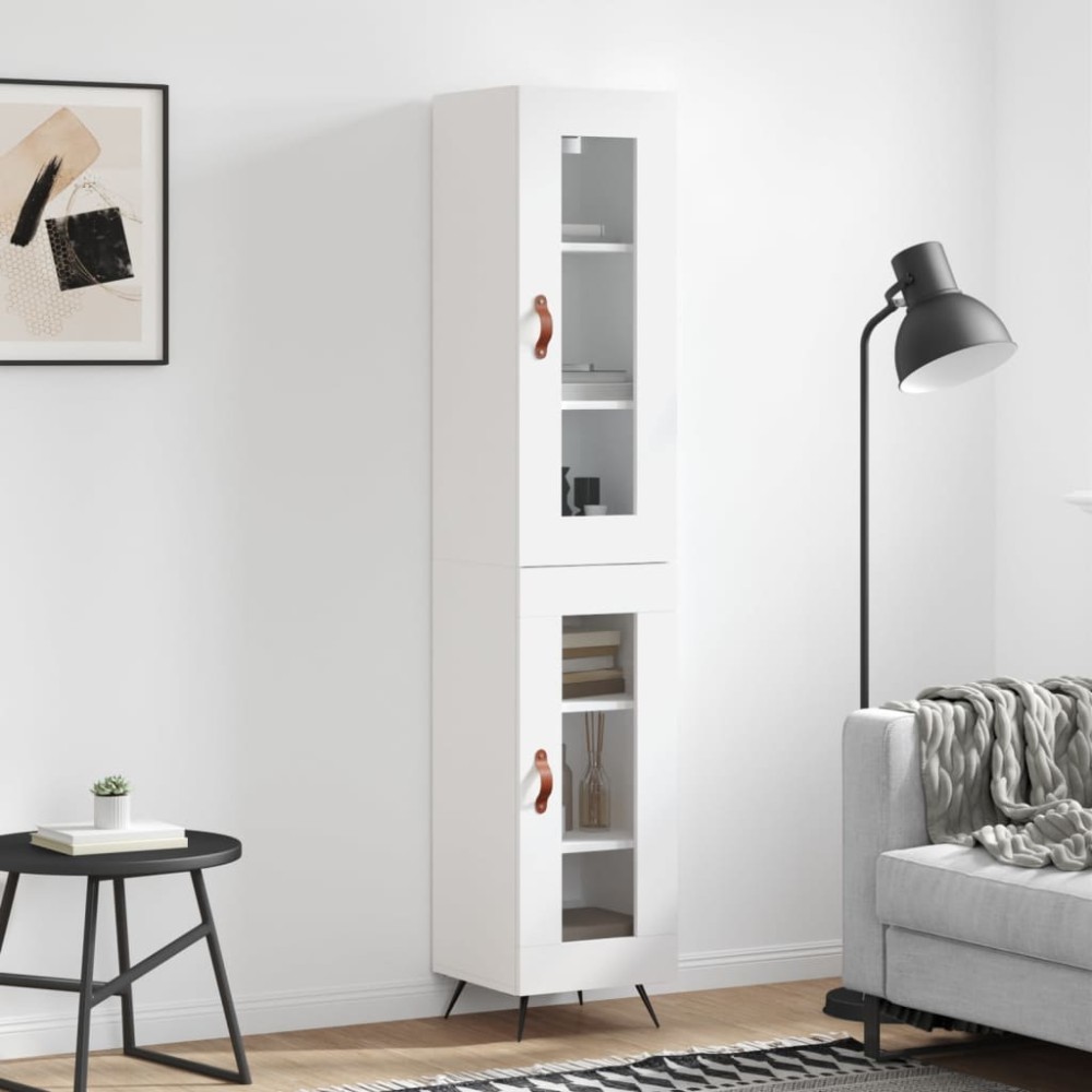 vidaXL Dulap înalt, alb, 34,5x34x180 cm, lemn prelucrat