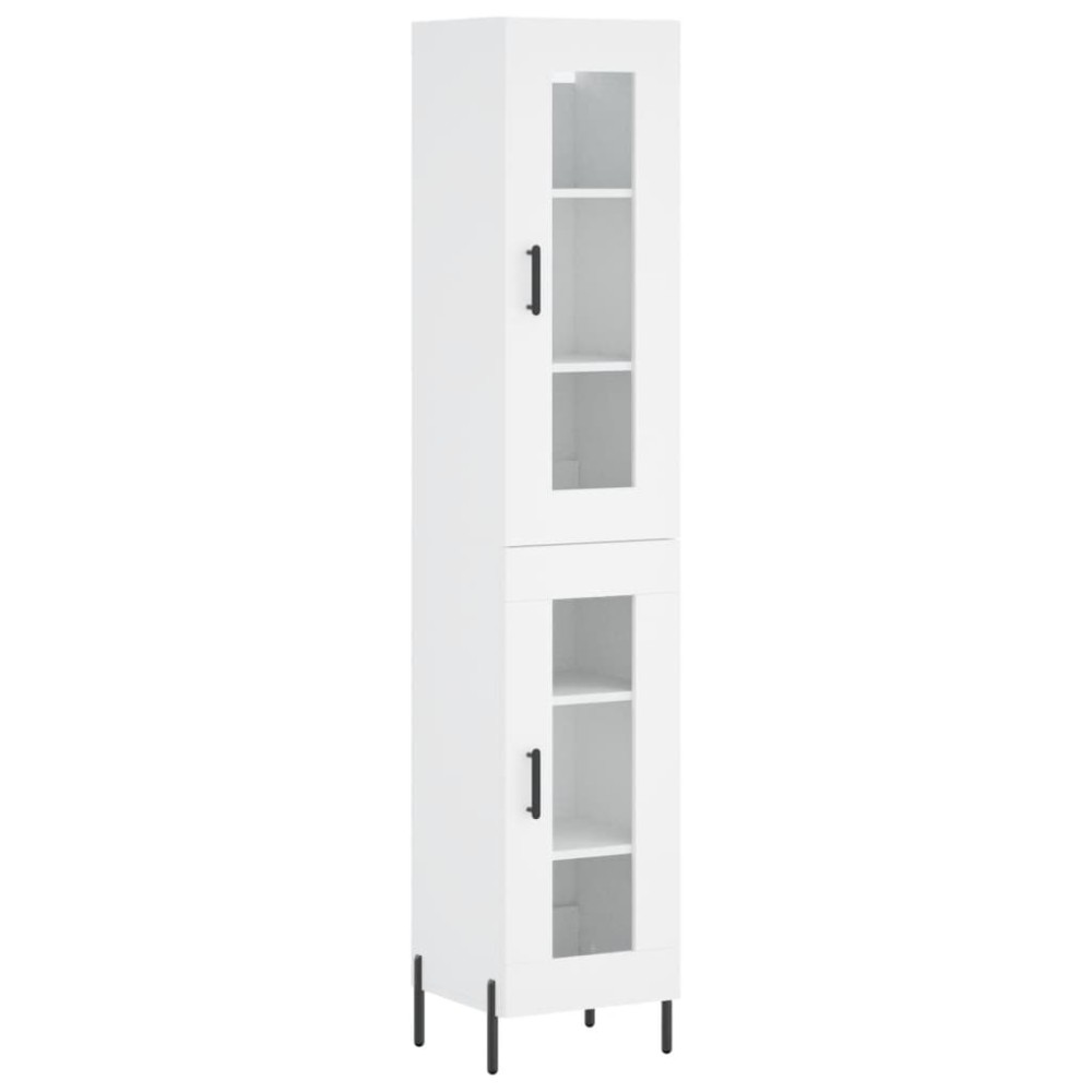 vidaXL Dulap înalt, alb, 34,5x34x180 cm, lemn prelucrat