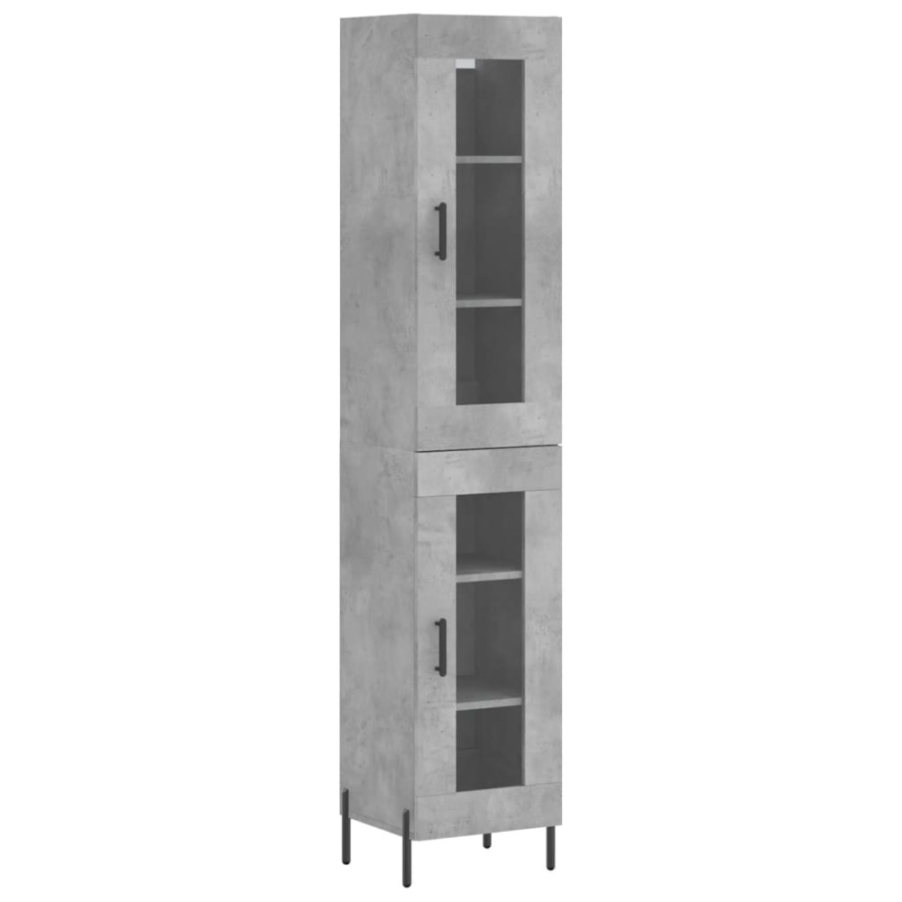 vidaXL Dulap înalt, gri beton, 34,5x34x180 cm, lemn prelucrat