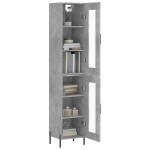 vidaXL Dulap înalt, gri beton, 34,5x34x180 cm, lemn prelucrat vidaXL Dulap înalt, gri beton, 34,5x34x180 cm, lemn prelucrat