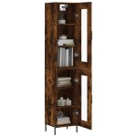 vidaXL Dulap înalt, stejar fumuriu, 34,5x34x180 cm, lemn prelucrat