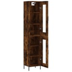vidaXL Dulap înalt, stejar fumuriu, 34,5x34x180 cm, lemn prelucrat