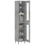 vidaXL Dulap înalt, gri beton, 34,5x34x180 cm, lemn prelucrat vidaXL Dulap înalt, gri beton, 34,5x34x180 cm, lemn prelucrat