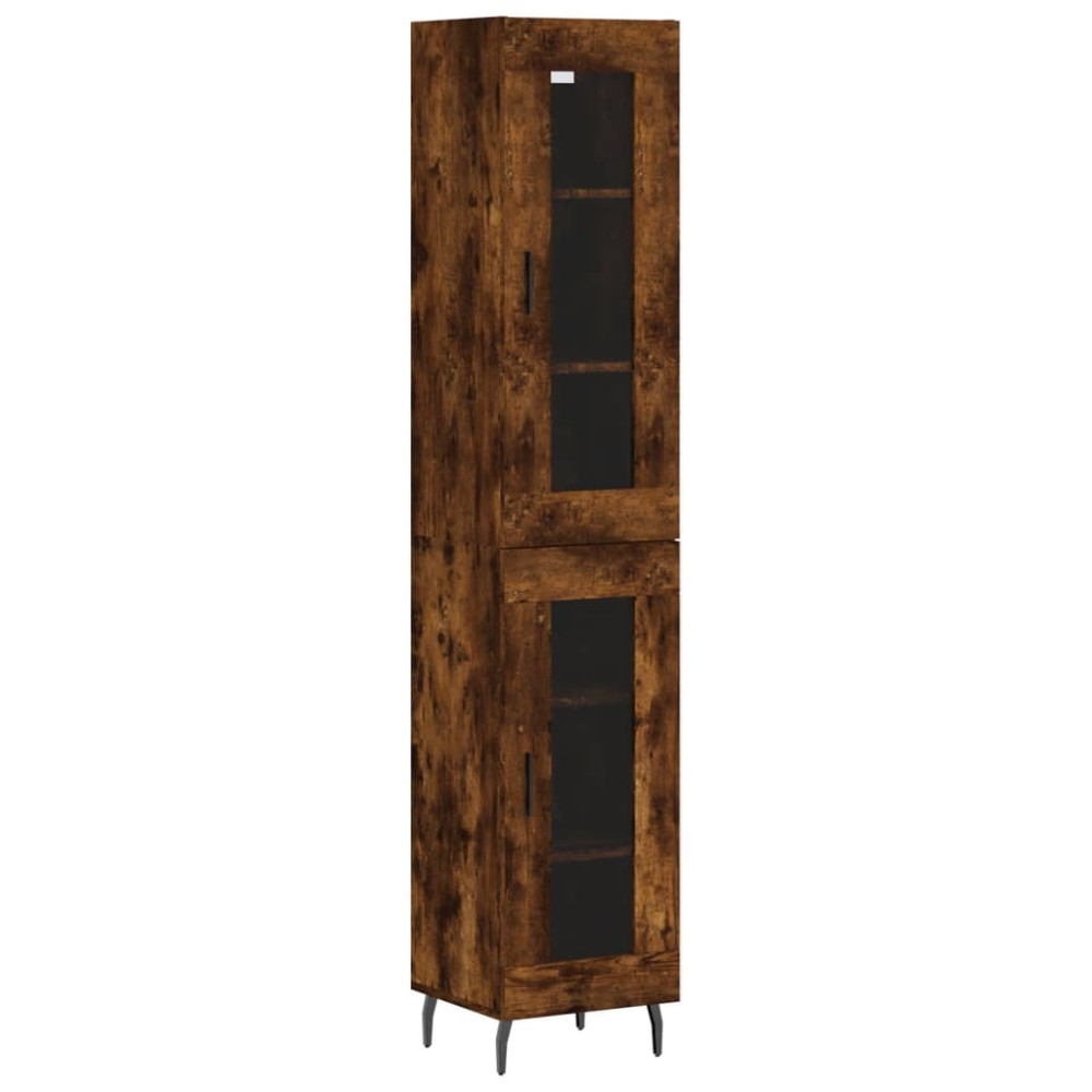 vidaXL Dulap înalt, stejar fumuriu, 34,5x34x180 cm, lemn prelucrat