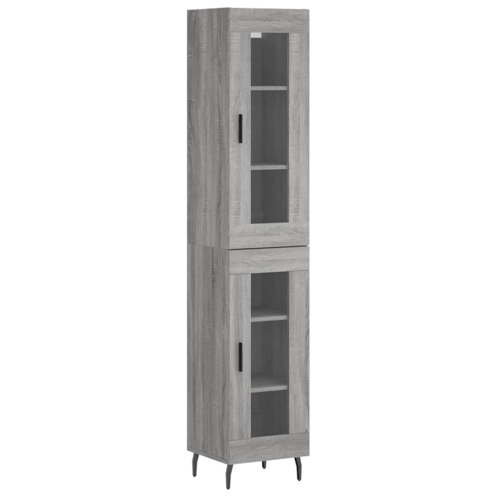 vidaXL Dulap înalt, gri sonoma, 34,5x34x180 cm, lemn prelucrat