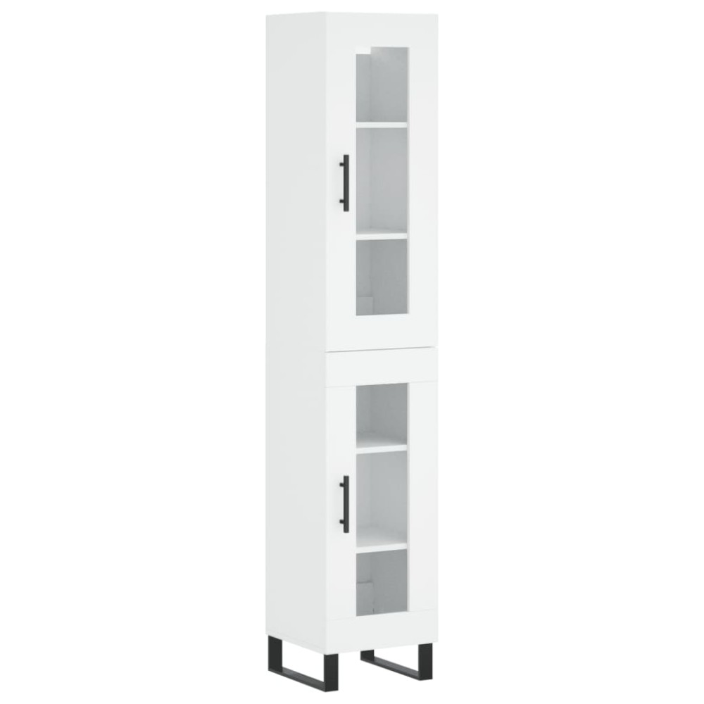 vidaXL Dulap înalt, alb, 34,5x34x180 cm, lemn prelucrat
