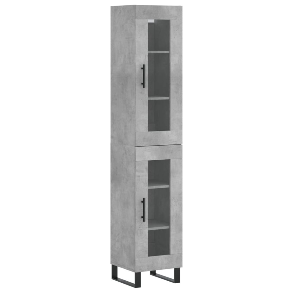 vidaXL Dulap înalt, gri beton, 34,5x34x180 cm, lemn prelucrat