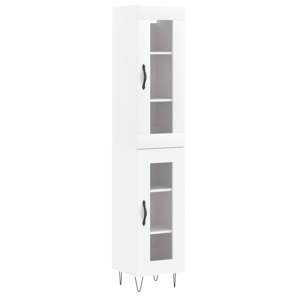 vidaXL Dulap înalt, alb, 34,5x34x180 cm, lemn prelucrat