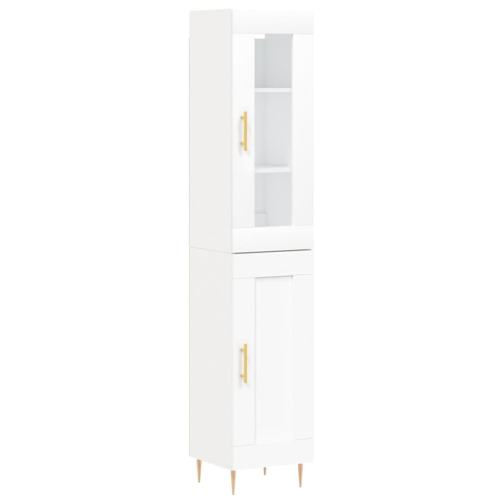 vidaXL Dulap înalt, alb, 34,5x34x180 cm, lemn prelucrat