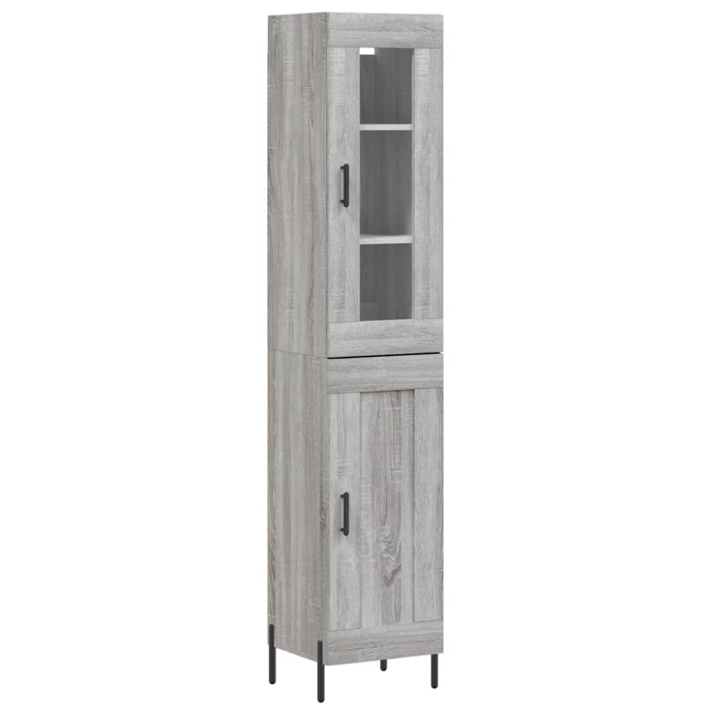 vidaXL Dulap înalt, gri sonoma, 34,5x34x180 cm, lemn prelucrat