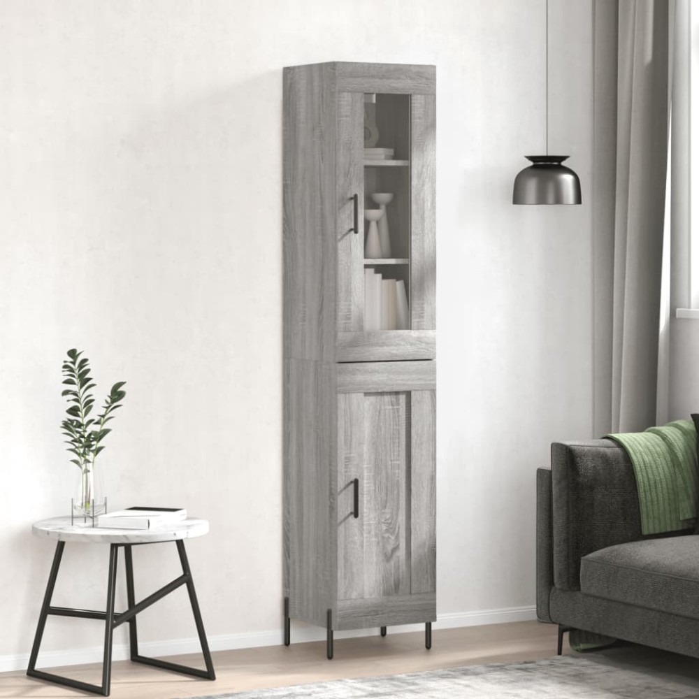 vidaXL Dulap înalt, gri sonoma, 34,5x34x180 cm, lemn prelucrat