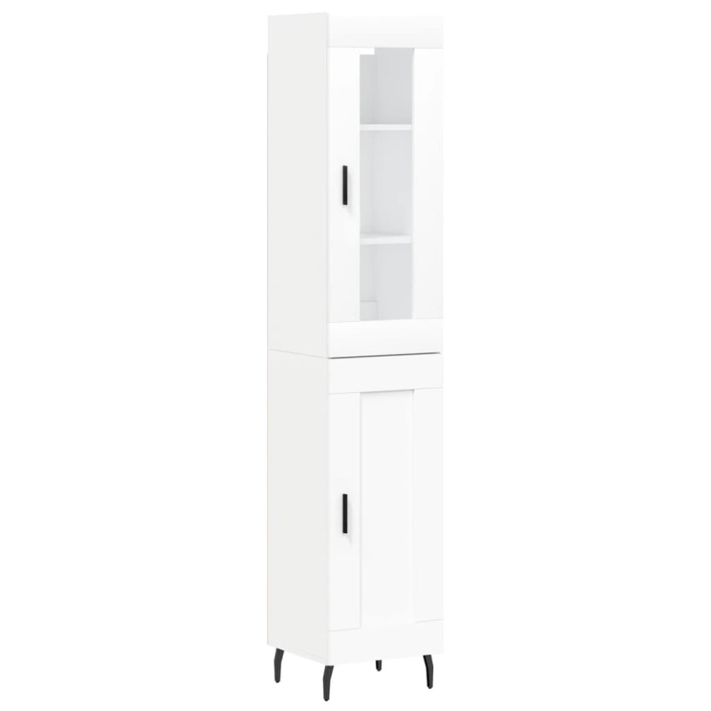 vidaXL Dulap înalt, alb, 34,5x34x180 cm, lemn prelucrat
