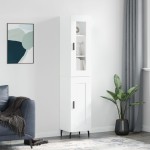 vidaXL Dulap înalt, alb, 34,5x34x180 cm, lemn prelucrat vidaXL Dulap înalt, alb, 34,5x34x180 cm, lemn prelucrat