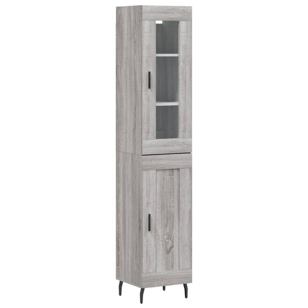 vidaXL Dulap înalt, gri sonoma, 34,5x34x180 cm, lemn prelucrat