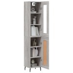 vidaXL Dulap înalt, gri sonoma, 34,5x34x180 cm, lemn prelucrat