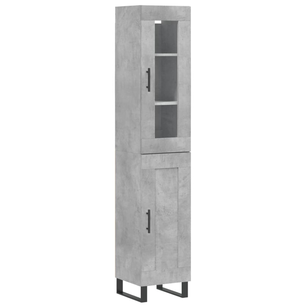 vidaXL Dulap înalt, gri beton, 34,5x34x180 cm, lemn prelucrat