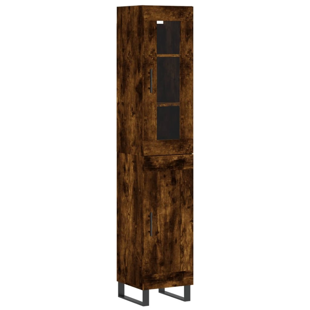 vidaXL Dulap înalt, stejar fumuriu, 34,5x34x180 cm, lemn prelucrat