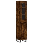 vidaXL Dulap înalt, stejar fumuriu, 34,5x34x180 cm, lemn prelucrat