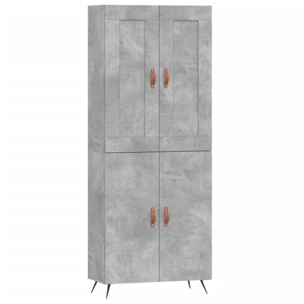 vidaXL Dulap înalt, gri beton, 69,5x34x180, lemn compozit