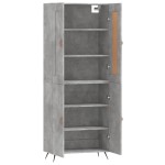 vidaXL Dulap înalt, gri beton, 69,5x34x180, lemn compozit