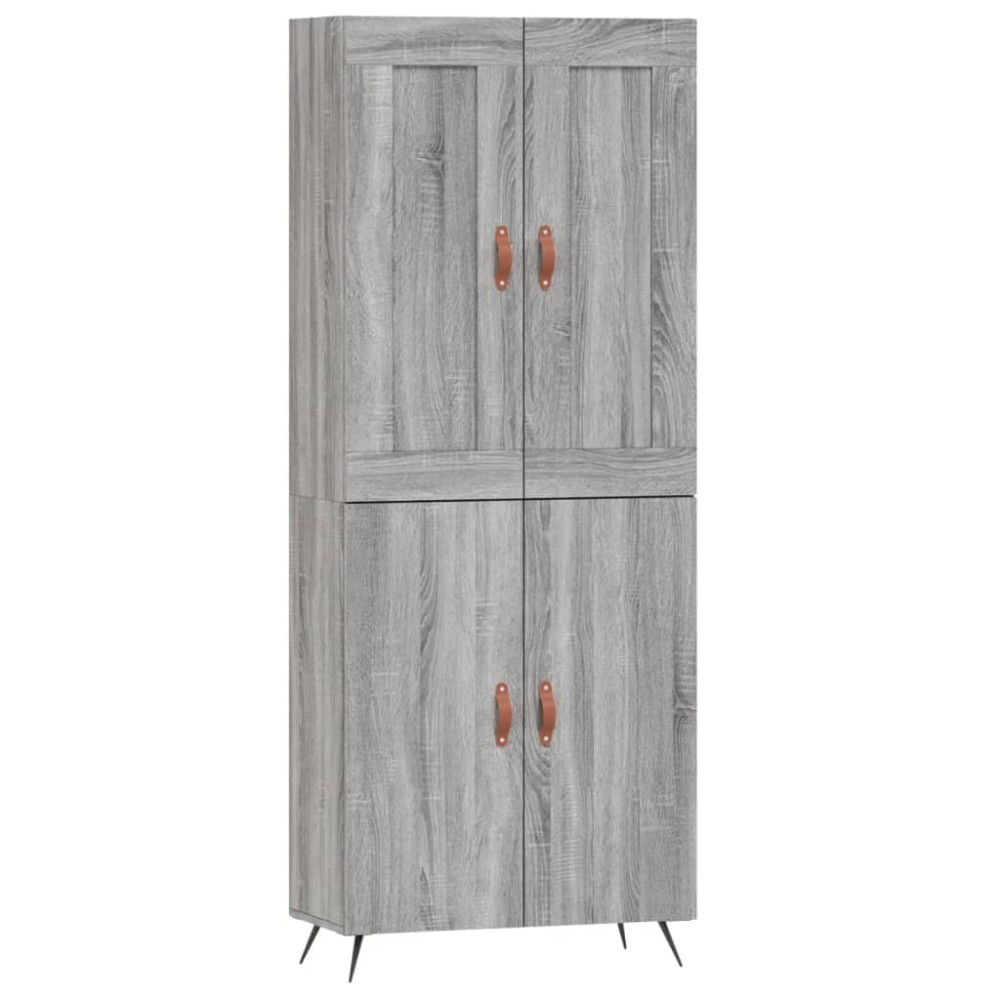 vidaXL Dulap înalt, gri sonoma, 69,5x34x180 cm, lemn compozit