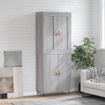vidaXL Dulap înalt, gri sonoma, 69,5x34x180 cm, lemn compozit