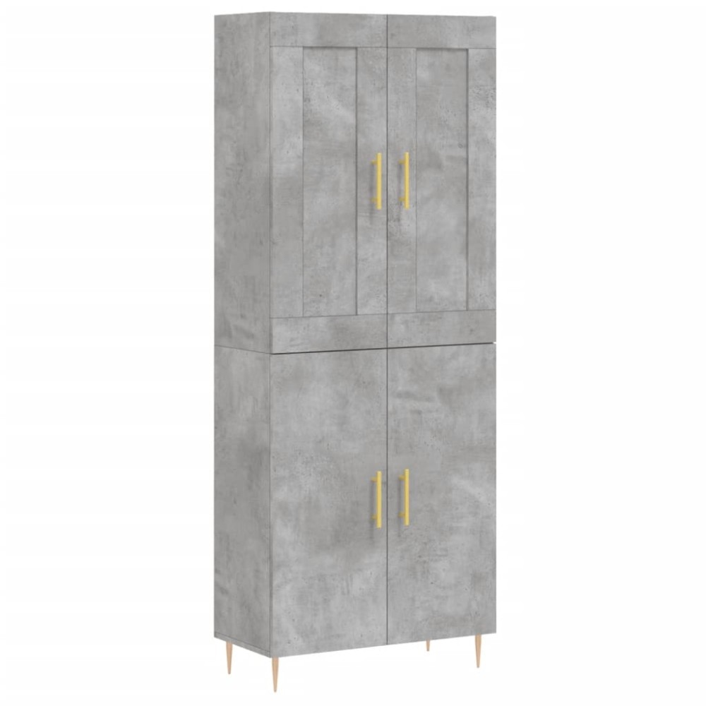vidaXL Dulap înalt, gri beton, 69,5x34x180, lemn compozit