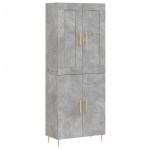 vidaXL Dulap înalt, gri beton, 69,5x34x180, lemn compozit