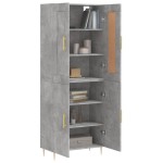 vidaXL Dulap înalt, gri beton, 69,5x34x180, lemn compozit