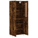 vidaXL Dulap înalt, stejar fumuriu, 69,5x34x180, lemn compozit vidaXL Dulap înalt, stejar fumuriu, 69,5x34x180, lemn compozit