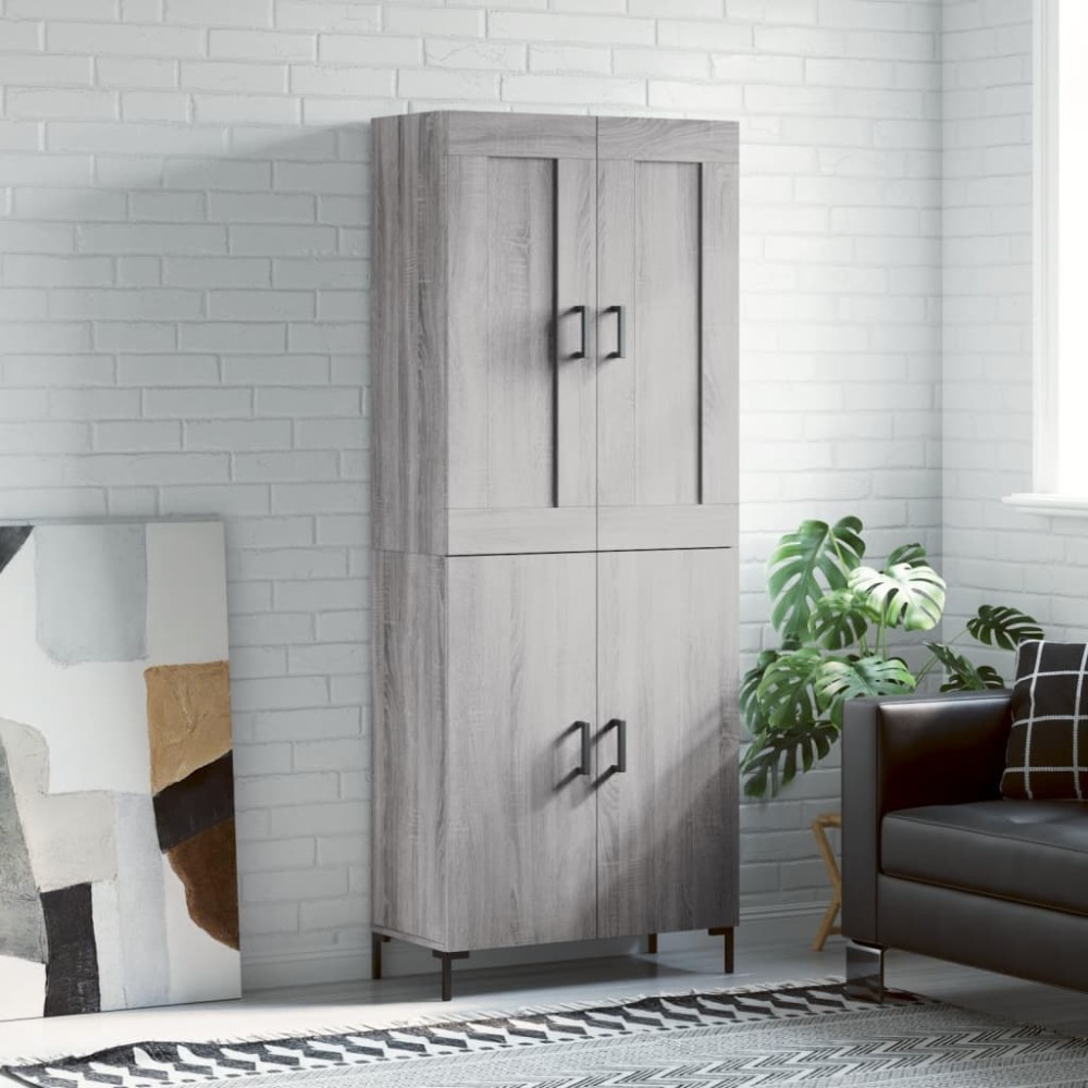 vidaXL Dulap înalt, gri sonoma, 69,5x34x180 cm, lemn compozit