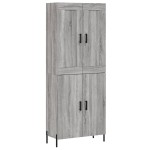 vidaXL Dulap înalt, gri sonoma, 69,5x34x180 cm, lemn compozit