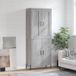 vidaXL Dulap înalt, gri sonoma, 69,5x34x180 cm, lemn compozit