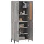 vidaXL Dulap înalt, gri sonoma, 69,5x34x180 cm, lemn compozit
