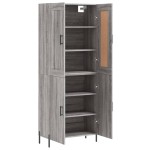vidaXL Dulap înalt, gri sonoma, 69,5x34x180 cm, lemn compozit