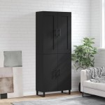 vidaXL Dulap înalt, negru, 69,5x34x180 cm, lemn compozit